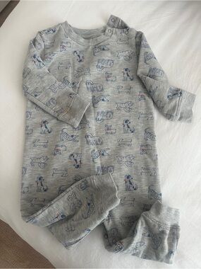 Tucker + Tate Gray Puppy Print Kids Romper